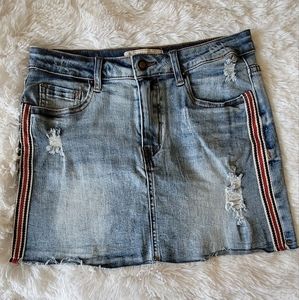 Angel Kiss Denim Mini Skirt Sz M W 28 L 13.5